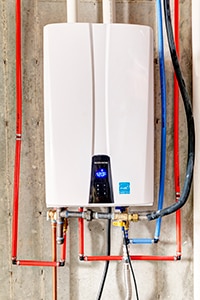 propane-powered tankless hot water heater